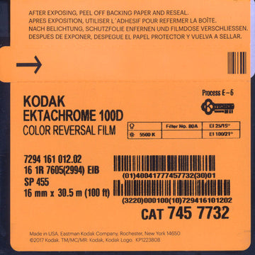 Kodak Ektachrome 100D 16mm 30,5m 100ft