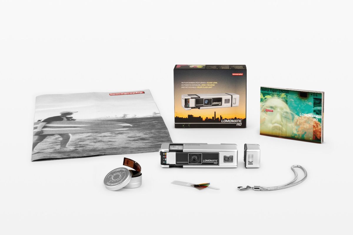 Lomomatic 110 camera & flash metal 